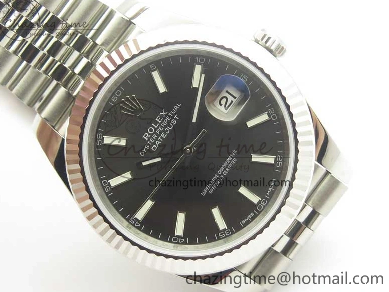 MiroTime 0114 DateJust 41 126334 SS REF 1:1 Best Edition Gray Dial Stick Markers on Jubilee Bracelet A3235 Clone V OdorResistant 3382